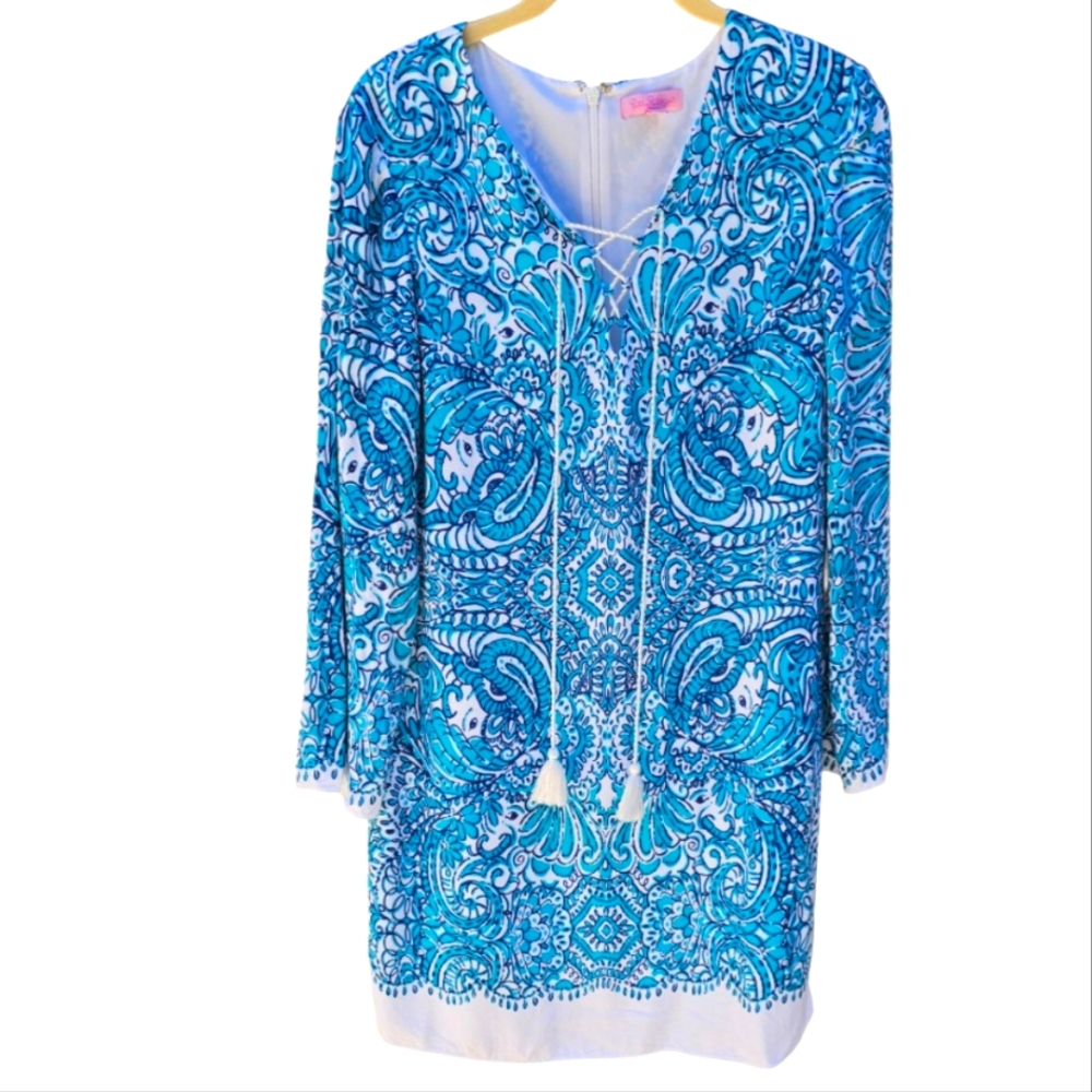 Lilly Pulitzer Ashby Tunic Dress Tipsy Tusk Engineered Medium In EUC
